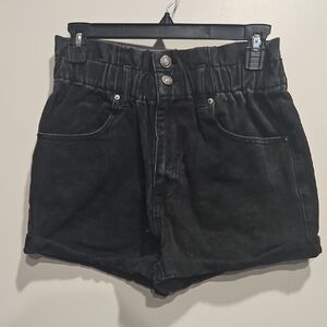 Forever 21 Black High-Waisted Paperbag Jean Shorts